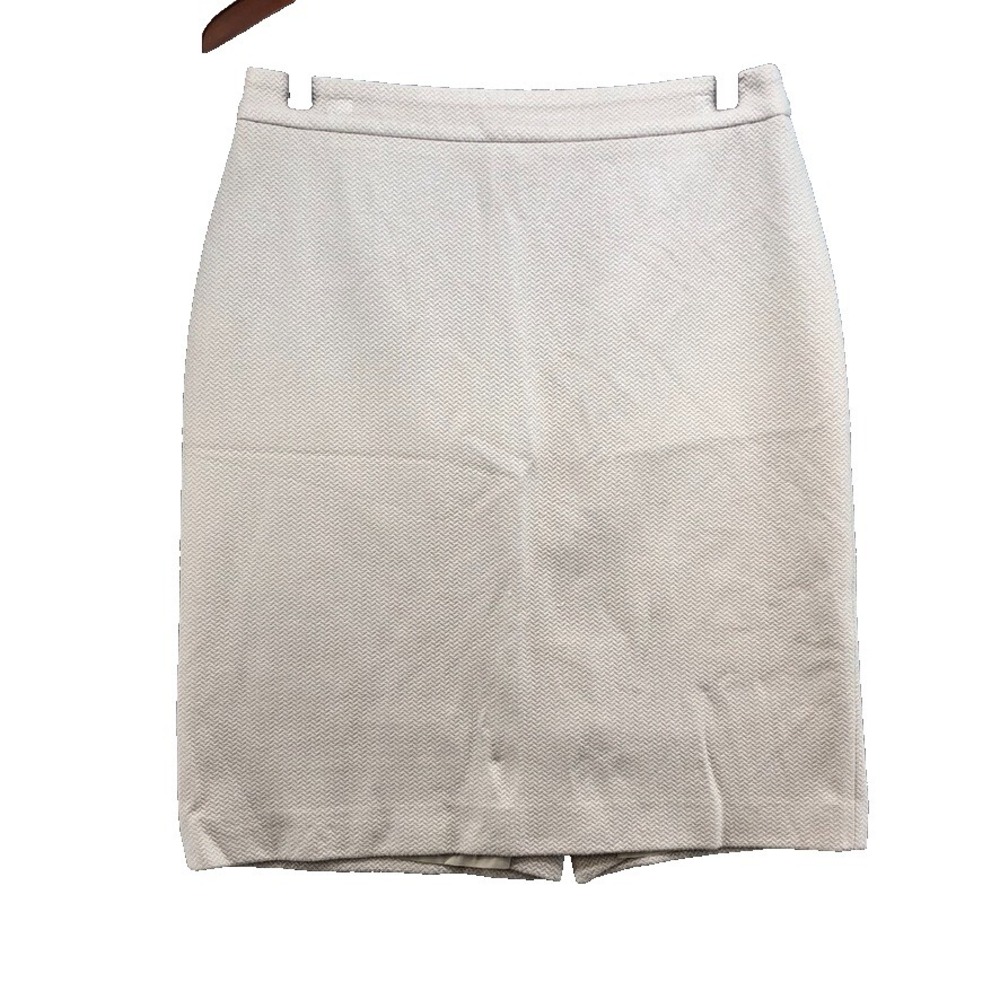 Hugo Boss Melala Knit Skirt Womens 8 Cream Straight Knee Length Business Teacher